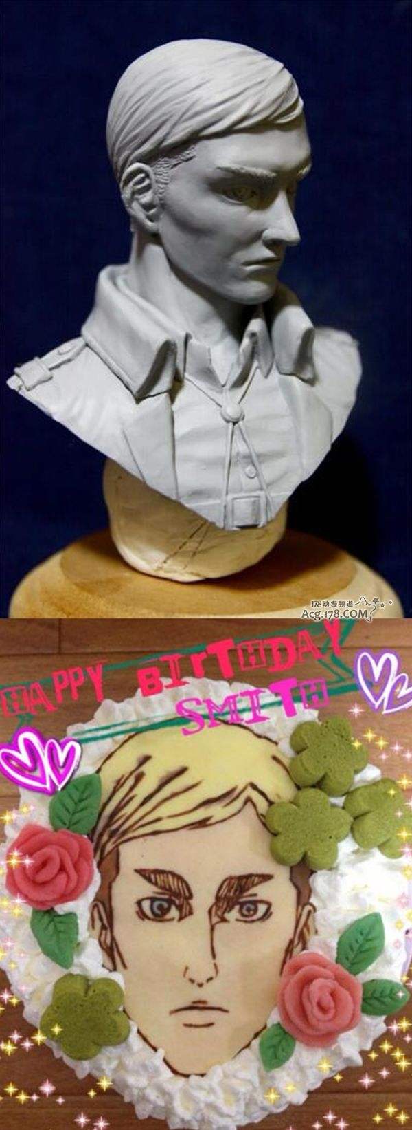 10月14日是调查兵团团长埃尔文的生日，FANS为其塑像庆生！还有痛生日蛋糕！